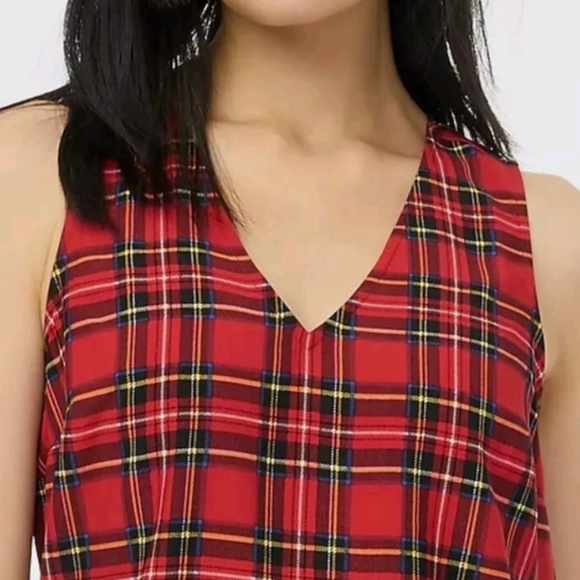 NWT Vneck J. Crew Tartan Shell Top - Picture 2 of 10